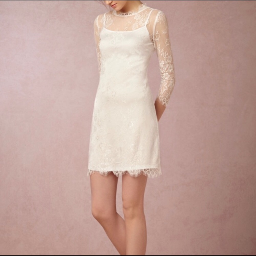 BHLDN White Eyelash Lace Dress